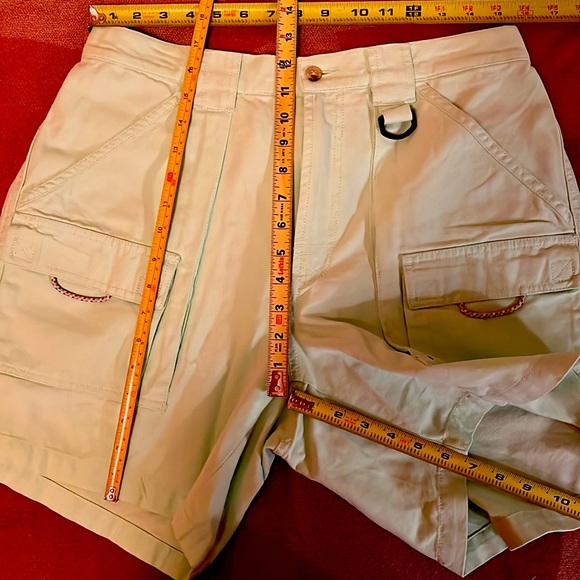 Columbia PFG Women Fishing Shorts Elastic Waist Cargo Style Pockets Green Size M - Picture 8 of 10